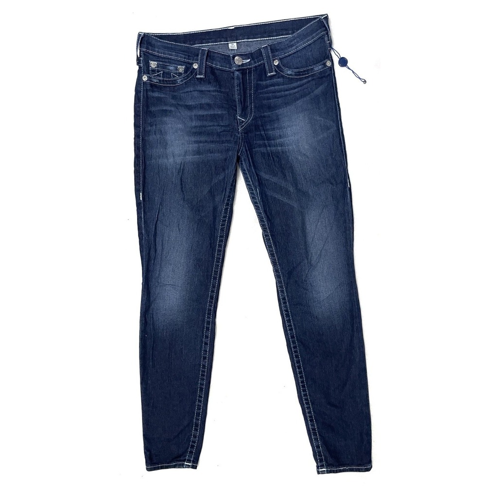 Hot! True Religion Halle Skinny Low Rise Legging Jean 33 Bling Contrast